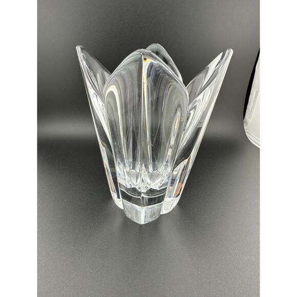 Orrefors Sweden Crystal Tulip/Lotus Crystal Vase 1989 5.75" Tall Signed - Picture 4 of 9